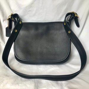 Vintage Coach Classic Pouch, Black Leather